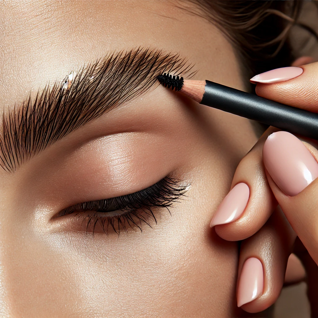 Preenchendo sobrancelhas de maneira suave e natural.