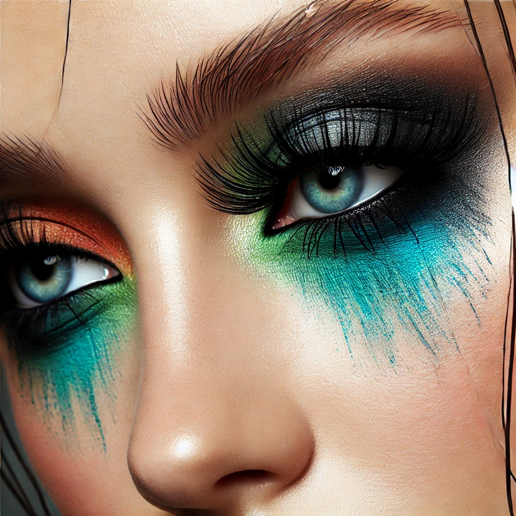 Delineador colorido esfumado para um look elegante e harmonioso