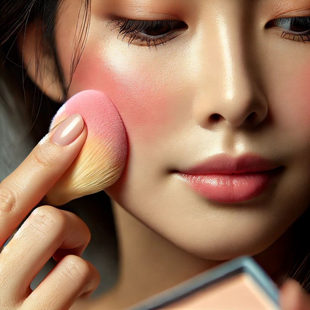 Aplicação de blush cremoso para um visual minimalista e sofisticado
