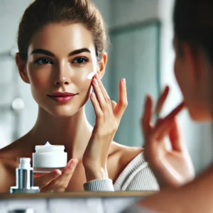 Aplicação de hidratante facial para proteger a pele do ressecamento no inverno.