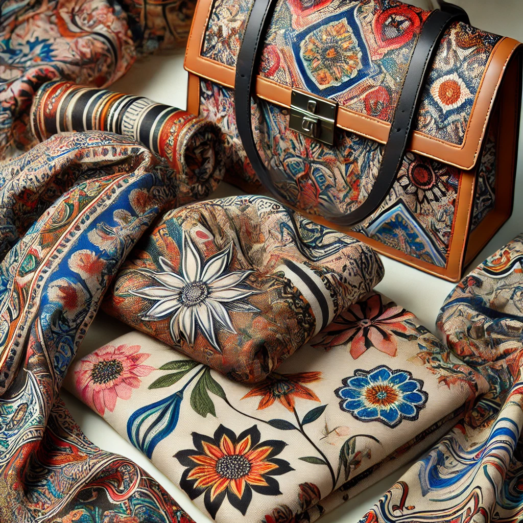 Lenço estampado adicionando estilo a uma bolsa neutra.